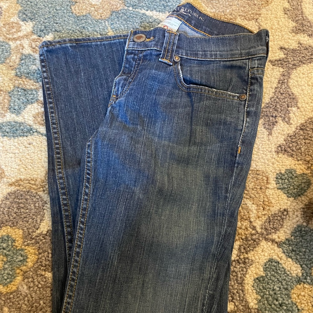 Banana Republic Stretch Straight Leg Blue Jeans